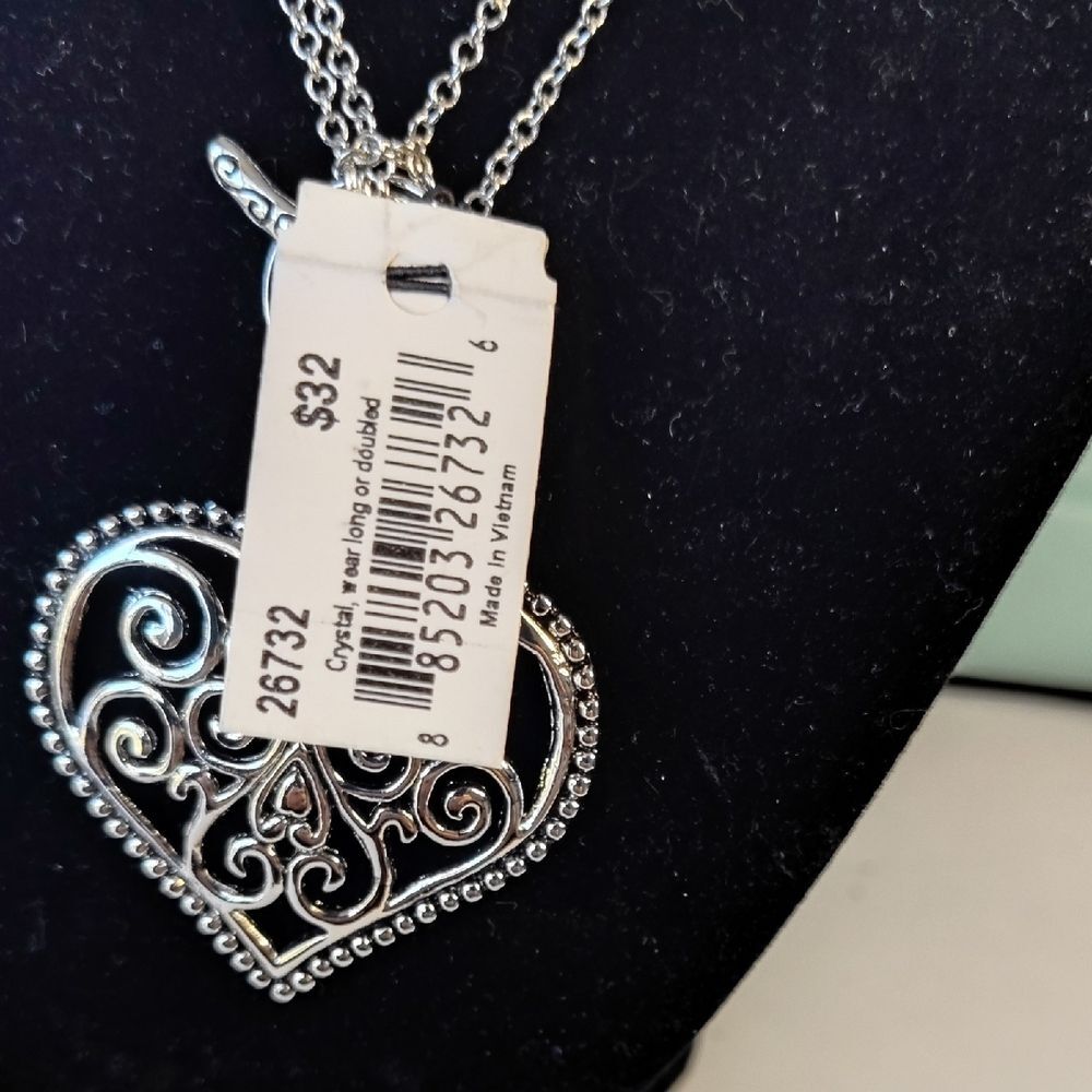Cookie Lee Silver Heart Pendant Necklace - Picture 4 of 5